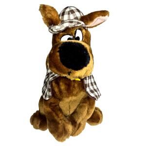 Vintage 1990s Cartoon Network "Sherlock" Scooby Doo Small Standing Plush 11"